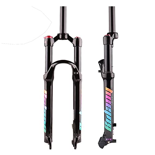 HANHJ Horquilla Suspensión para Bicicleta MTB 26/27, 5/29 Pulgadas, Horquilla Delantera Resorte Choque Aluminio, Horquilla Dirección Recta para Bicicleta, Bloqueo Manual,Black-29inch Cover