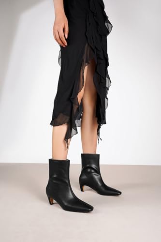 Beauty Cry Women's Booties Kitten Low Heel Square Toe Ankle Boots4