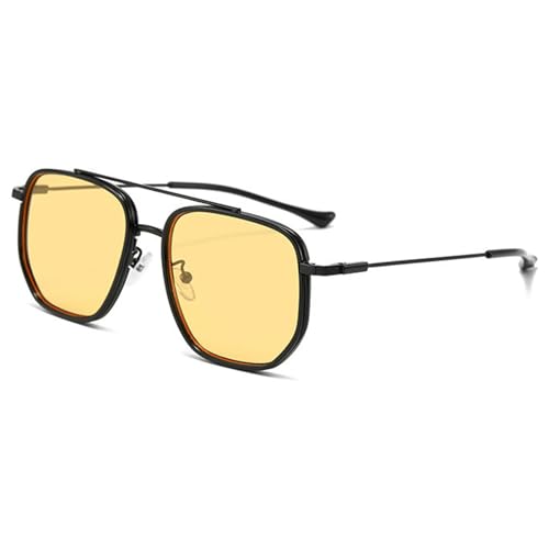 willochra Double Bridges Square Women Gradient Sunglasses Fashion Pilot Frame Men Retro Punk orange Sun Glasses Shades F27