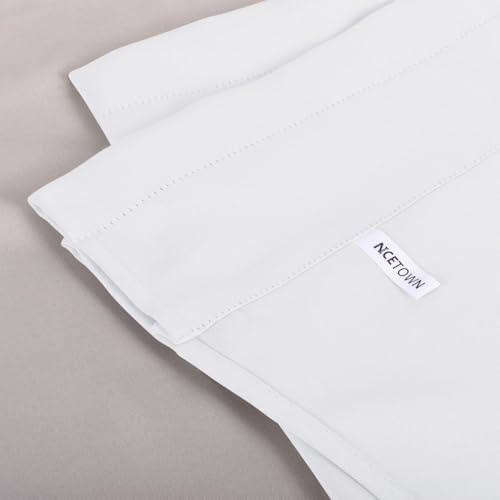 Nicetown NTUSLPDVALANCEM5218C22 Pure White Curtain Valance For Kitchen - 50% Blackout Functional Rod Pocket Window Treatment Tier thumb #4