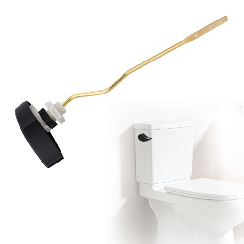 Image of iFealClear Metal Toilet Handle Replacement Compatible with TOTO THU068-CP Trip Lvr for St743S, St406 Soild Brass Toilet Tank Flush Lever, Side Mount Toilet Trip Levers, Matte Black