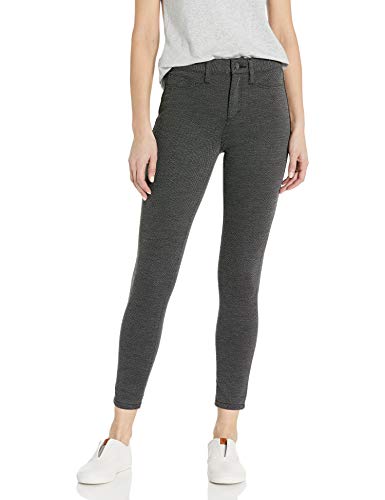 Daily Ritual Ponte Faux-5 Pocket Flat-Front Legging Leggings-Pants, Negro, Blanco (Black/White Herringbone), US XXL (EU 3XL-4XL)
