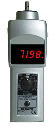 Shimpo Dt-107A Handheld Tachometer With 6" Wheel, Led Display, 0.10 - 25000Rpm Range #TOP1