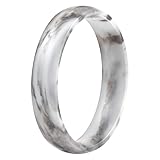 ThunderFit Anillos de silicona para él y ella, bandas de compromiso de goma unisex, anillos de compromiso minimalistas de goma de 1.7 mm de grosor, 8.5 - 9 (18.90mm), Silicona, No es una piedra