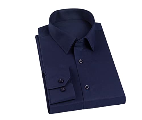 Chemise habillée pour homme coupe standard infroissable sans poche XL bleu