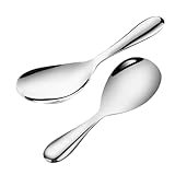 Entretien facile : la finition polie miroir des cuillères est facile à nettoyer, les particules alimentaires se détachant sans effort. spatule à riz, spatule à soupe