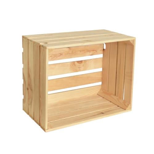 CHICCIE Holzkiste Noa Natur 50x40x30 - Obstkiste Weinkisten Holzkisten