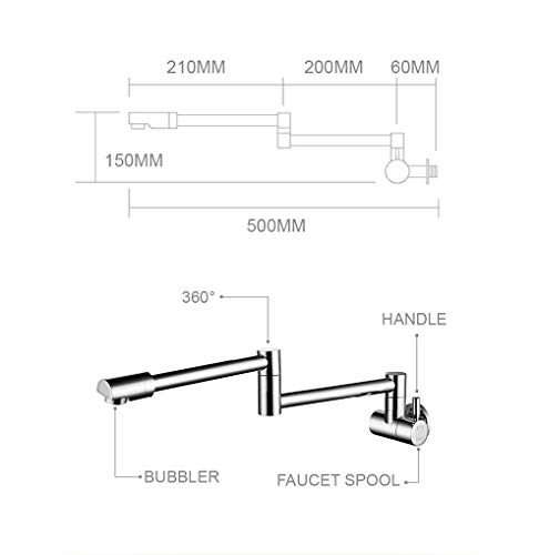 Robinet d'eau froide mural pliable et pivotant pour évier - 6