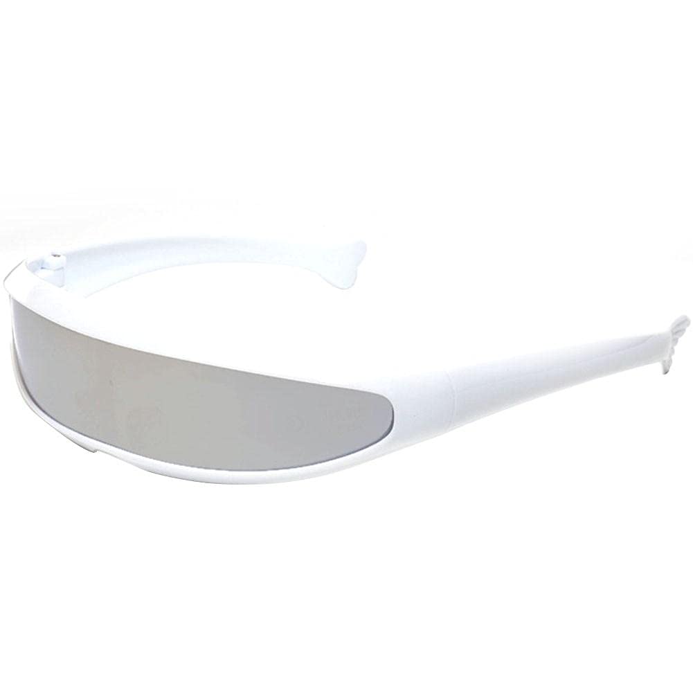 Danlai Futuristic Narrow Cyclops Sunglasses Robot Space Costume Mirrored Lens Robot Cosplay Costume Eyeglasses Photo Props