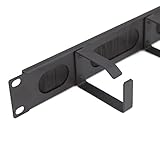 kenable Ringed Cable Management Bar 1U With 4 Rings and Brush Data Cabinet 19 Inch Rack