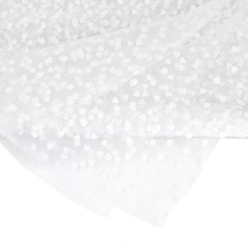 Tissu en tulle à cœurs en velours 150 cm x 3 m pour décoration