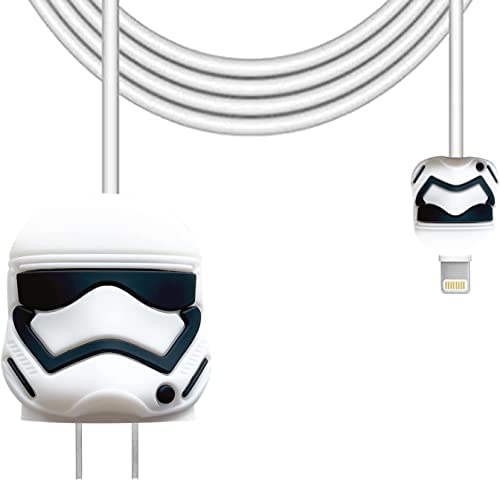 Image of Cartoon 3D Design Protective Case for 18W 20W iPhone 14 13 12 11 Pro Max Fast Charging Cable Adapter Charger, Cute Cartoon Lightning Data Cable Case for iPhone Charger WHITE SAMURAI