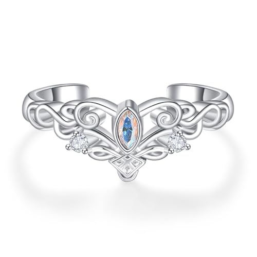 Bague de pouce réglable femme en argent fin résolvant le choix de taille