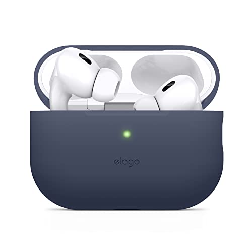 elago Silicone Case Compatible with Apple AirPods Pro 2nd Generation Case Protective Case, Front LED Visible
