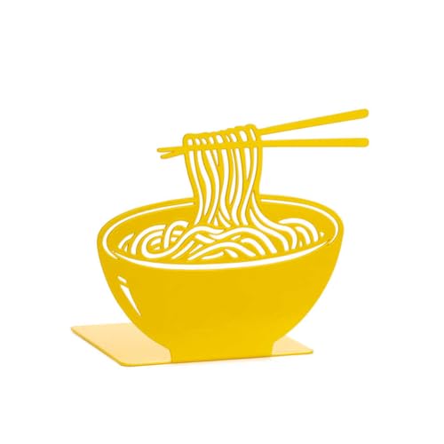 Balvi Buchstütze Ramen Gelb Farbe Originelles Design in Form eines Ramen Metall