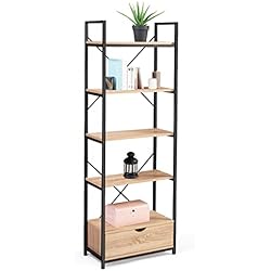 Cajones Para Estanteria Metalica IDMarket - Estantería de 5 niveles con cajón DETROIT diseño industrial