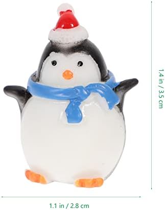 Healifty 4pcs Christmas Penguin Figures Christmas Animals Figures Miniature Christmas Ornaments Fairy Garden Miniature Micro Landscape Figures Penguin Cake Toppers