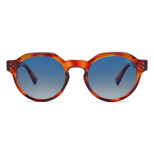 SOJOS Retro Polarized Sunglasses for Women Men,Vintage Round Sun Glasses 90s Shades UV400 Protection SJ2623