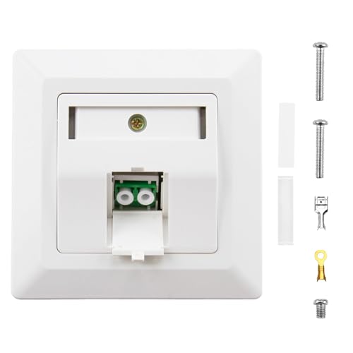 Glasfaser Anschlussdose 1x Duplex LC-APC Keystone LWL Aufputzdose Weiß für FTTH, Glasfaserinstallation im Innenbereich, mit LC/APC Buchse, für Auf- & Unterputzmontage