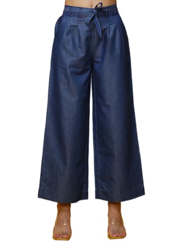 Image of NOVIO Cotton Blend Women Mid Rise Fashion Palazzo for Women