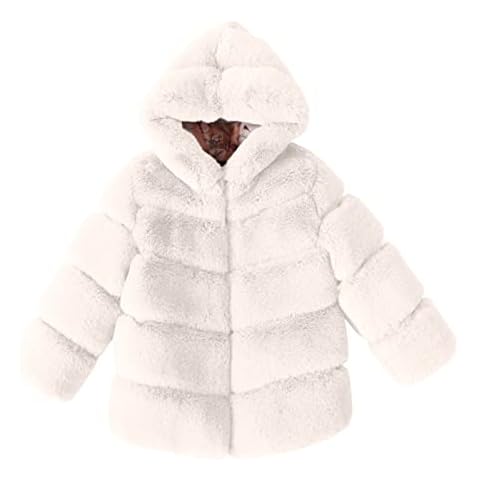 Boys Girls Hooded Faux Fur Winter Coat Cover
