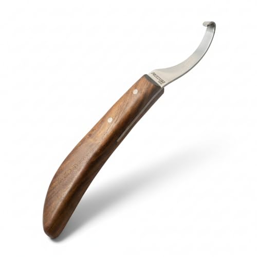 Image of Precision Farrier Tools Super Sharp Hoof Knife Farrier Tools Right-Handed Hoof Knife with Wooden Handle for Horse & Cow Hoof Trimming