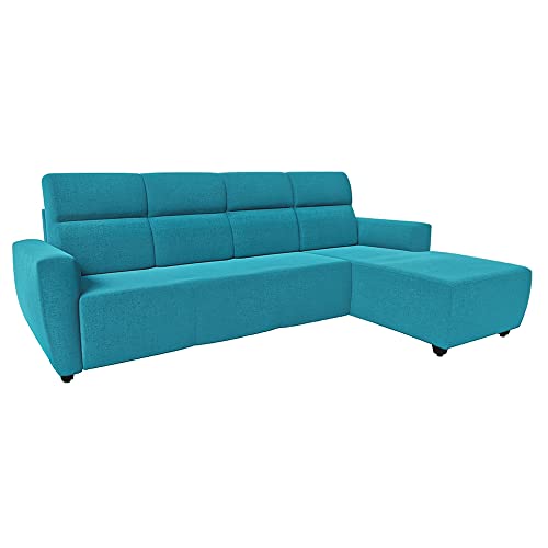 Image of Wakefit Sofa Set | 3 Year Warranty | 3 Seater Sofa for Living Room, Wooden 3 Seater + Right Aligned - Belize(Malphino : Malibu Green)