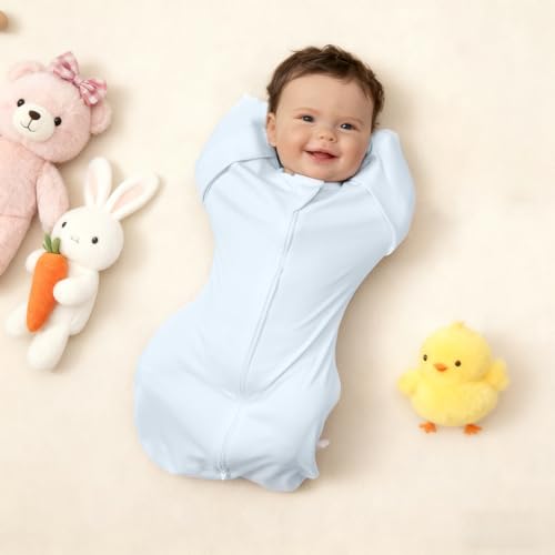 Image of MEXXI Baby Transitional Swaddle, 2 Pack Sleep Sack With Arms Up, 0.5 TOG