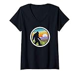 Photo Gallery donna retro bigfoot pacific northwest mountains vintage nature maglietta con collo a v Photo Gallery donna retro bigfoot pacific northwest mountains vintage nature maglietta con collo a v