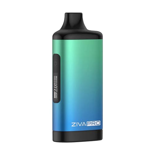Yocan Ziva Pro Smart Cartridge Vaporizer for Wax Oil Concentrates 510 Thread Connection upto 2g Cartridges 650mAh Variable Voltage Aluminum Body USB-C OLED Screen - Blue Cyan (No Nicotine)