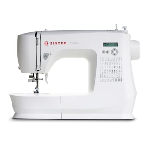 Máquina de Costura Eletrônica SINGER C5605 220V| 80 Pontos com 180 Aplicações | Painel LCD, Passador de Linha, Braço Livre, Caseado Automático | Portátil | Uso Doméstico