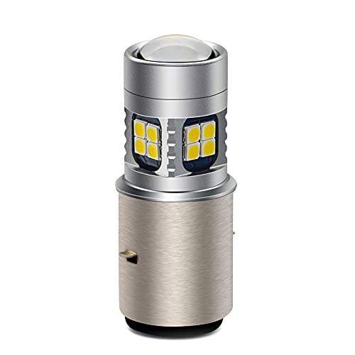 Ruiandsion BA20D LED Bulb White 6000K 6V-30V Super Bright 3030 22SMD Chipsets LED Bulb for Motorbike Motorcycle Headlight