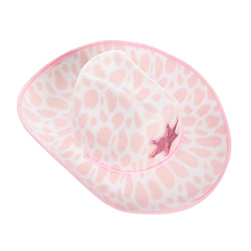 image for Spooktacular Creations Children's Pink Cow Print Felt Cowboy Hat 2 Pac