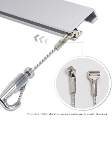 Image of Gallery Art Hanging Rail,100cm Long Picture Rail Hanging Hooks,Picture Hanging Track,Picture Rail Hooks & Installation Hardware(Rope 250cm)