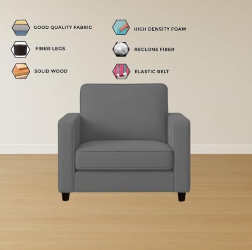 Image of The MM Furniture store Premium Fabric Sofa - Ash (1 Seater)