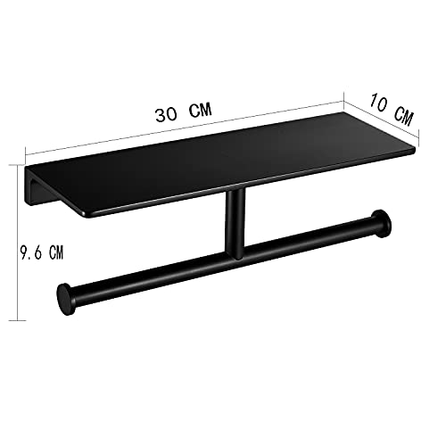 NSODOO Double Roll Toilet Paper Holder with Solid Brass Shelf and Superior Hotel Style Toilet Paper Dispenser, Save Storage - Image 4