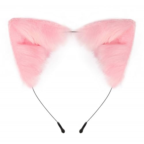 Cat Wolf Fox Ears Headband for Women, Plush Halloween Hair Accessory by Edoneery - Used condition - US$11.85