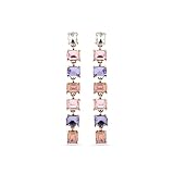 LUXENTER Pendientes acabados en Oro 18K. Color Morado. Pendientes Largos. Joyas para Mujer - Modelo Moray