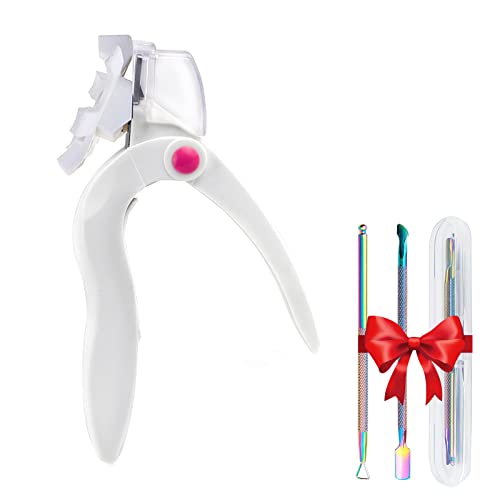 Coupe-ongles 3 en 1 réglable en acrylique, coupe-ongles avec repousse-cuticules, éplucheur pour ongles en acrylique, manucure, usage domestique (blanc) Cover