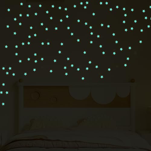 Estrellas adhesivas brillan en la oscuridad 100 piezas miniatura 5