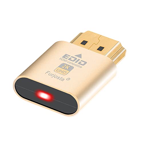 Furjosta Emulador de Pantalla sin Cabeza HDMI DDC EDID para Ghos sin Cabeza con Windows Mac OSX...
