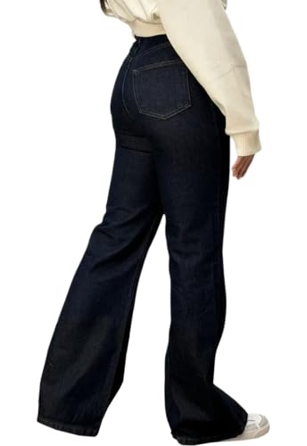 Image of Women's Flare High Waisted Bell Bottom Wide Leg Stretch Classic Denim Pants