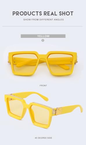 Image of Luxury Eyewear, Designer Square Sunglasses, UV 400 protection, Thick and strong Frame, for Men and Women