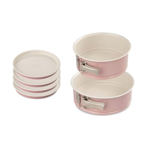 Dr. Oetker 9925750 3 Backformen, Backform, Backform, runde Backform, Layer Cakes, Stahl, Keramik, Rosa, 18,5 x 7,5 x 18 cm | 20 x 7 cm | 17 x 1,5 cm