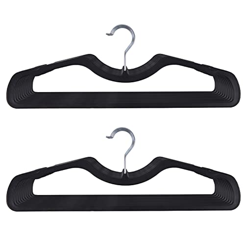 Higher Hangers Premium Black Plastic Hangers, Slimline Space Saving Hangers