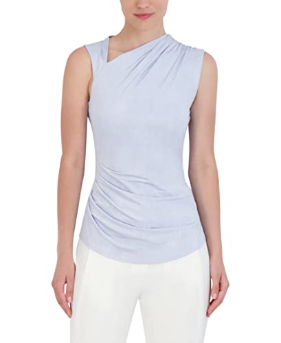 Image of BCBGMAXAZRIA Women's Asymmetrical Neck Sleevless Knit Top