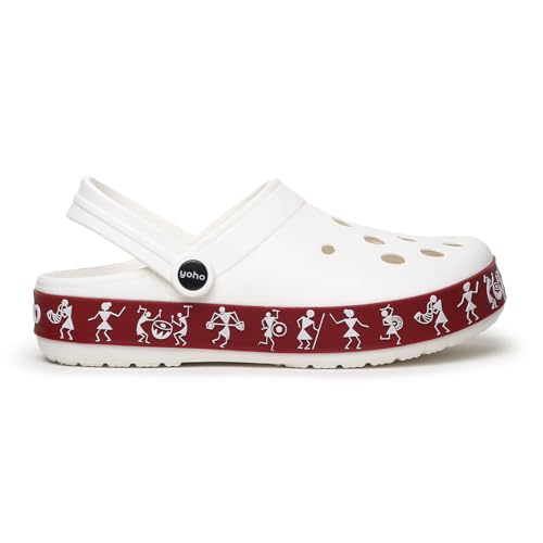 Image of YOHO Hacker Clogs for Women | Waterproof Monsoon Footwear & Rainy Shoes | Tribal Print with Backstrap | 003
