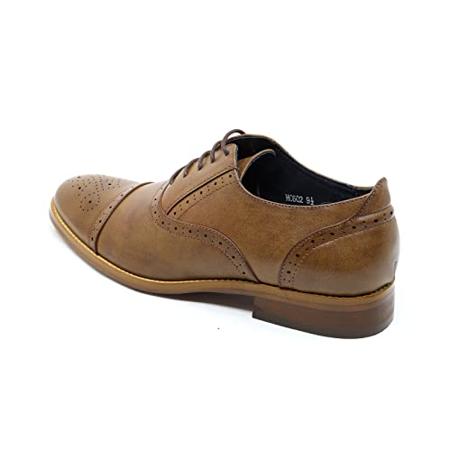 Metrocharm MC602 Men's Lace Up Cap Toe Perforated Classic Dress Shoe3