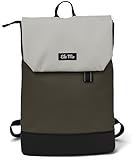 Ela Mo Rucksack Damen - Daypack schön u. durchdacht - Laptop Rucksäcke für Frauen - Anti Diebstahl Tasche für Schule, Uni, Business (Coated Olive)