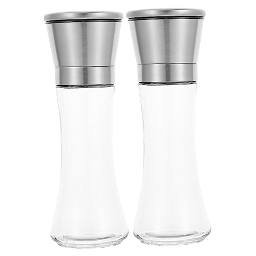 Cabilock 2pcs Adjustable Manual Mill Set Easy to Operate for Home and Restaurant Use Kitchen Gadget for Grinding Sea